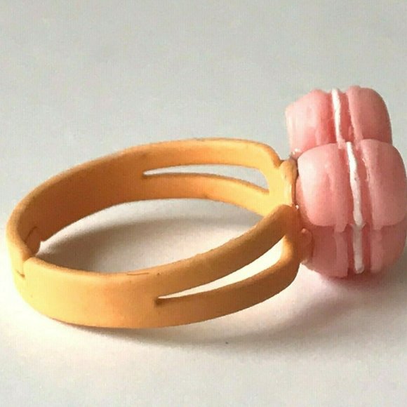 Disney Mickey Mouse Ears Ring Size 5 6 7 Macaroon Snacks Pink Peach - Picture 5 of 9